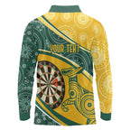 Australia Darts Personalized Indigenous Long Sleeve Polo Shirt Champion Roos