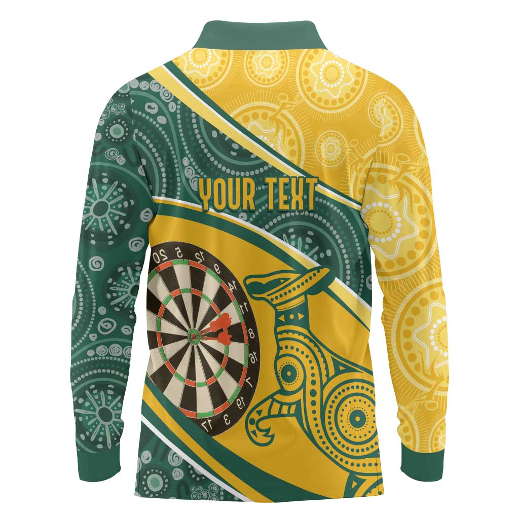 Australia Darts Personalized Indigenous Long Sleeve Polo Shirt Champion Roos