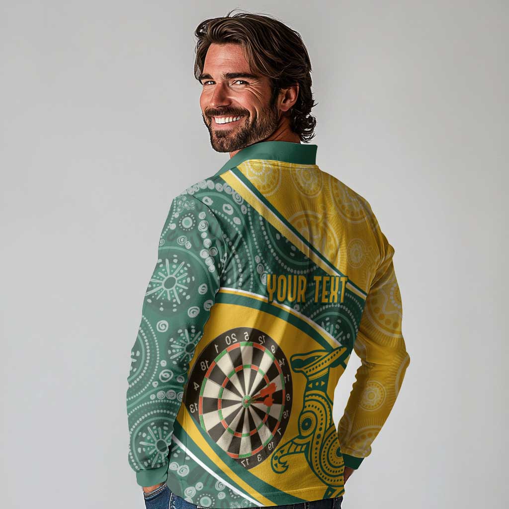 Australia Darts Personalized Indigenous Long Sleeve Polo Shirt Champion Roos