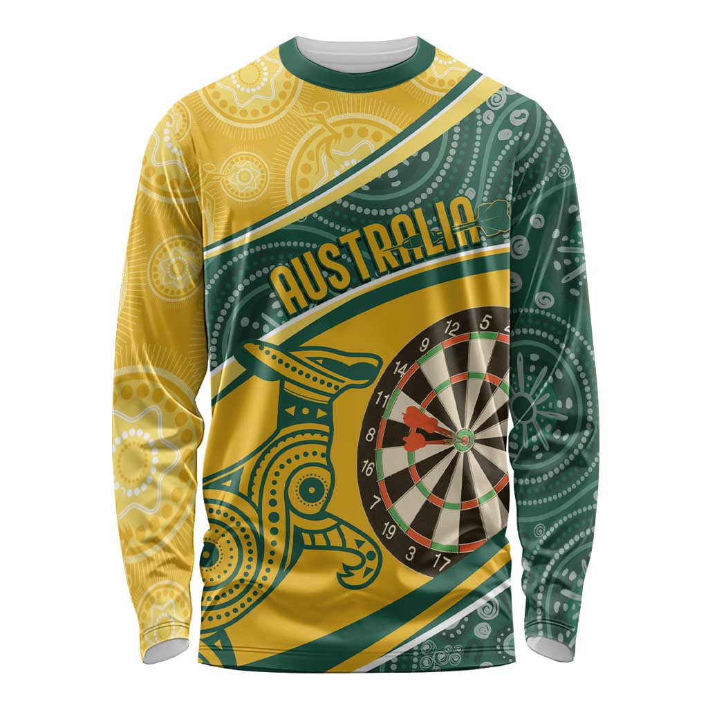 Australia Darts Personalized Indigenous Long Sleeve Shirt Champion Roos