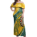 Australia Darts Personalized Indigenous Off Shoulder Maxi Dress Champion Roos