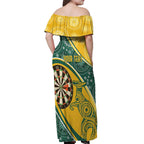 Australia Darts Personalized Indigenous Off Shoulder Maxi Dress Champion Roos