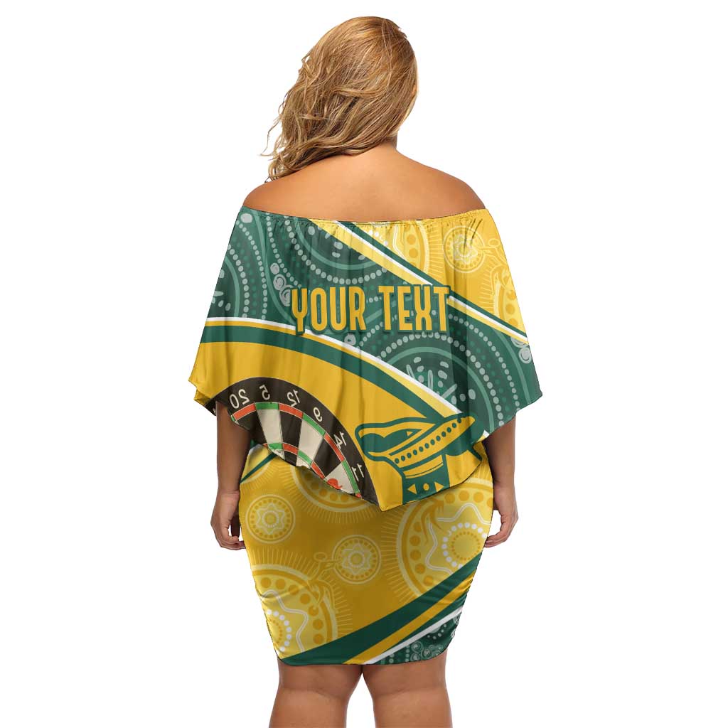 Australia Darts Personalized Indigenous Off Shoulder Short Dress Champion Roos