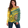Australia Darts Personalized Indigenous Off Shoulder Sweater Champion Roos