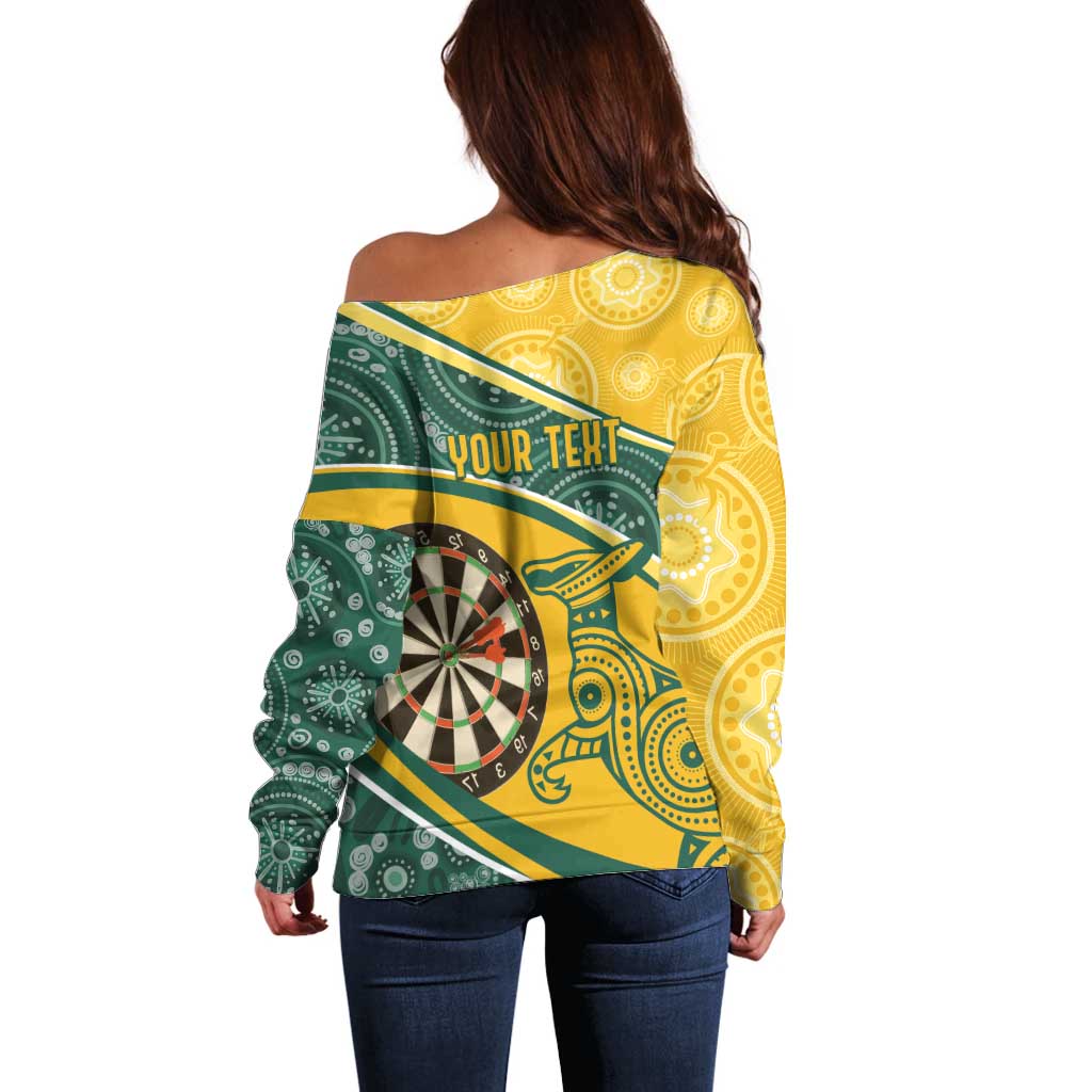 Australia Darts Personalized Indigenous Off Shoulder Sweater Champion Roos