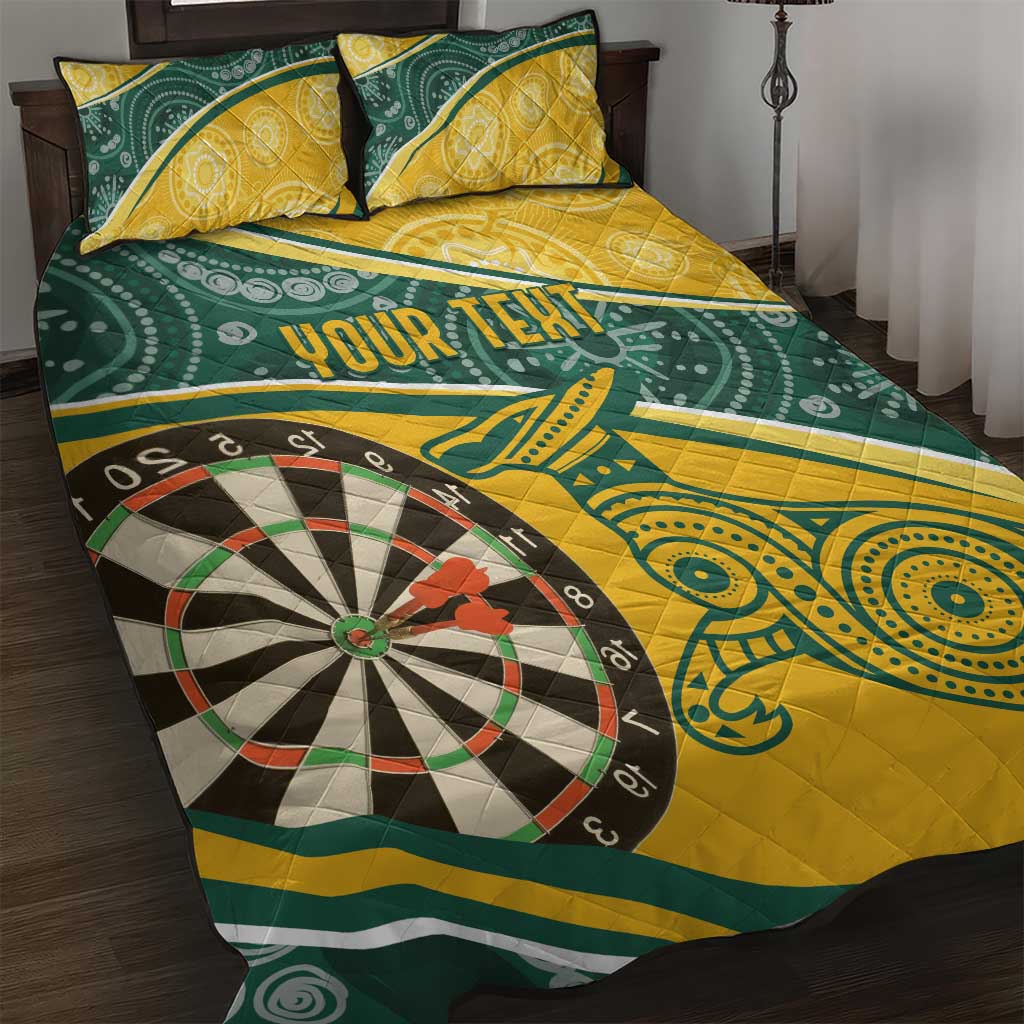 Australia Darts Personalized Indigenous Quilt Bed Set Champion Roos