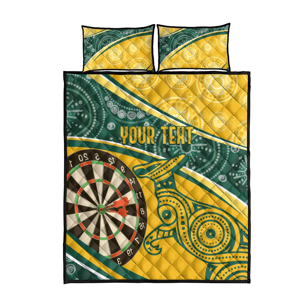 Australia Darts Personalized Indigenous Quilt Bed Set Champion Roos