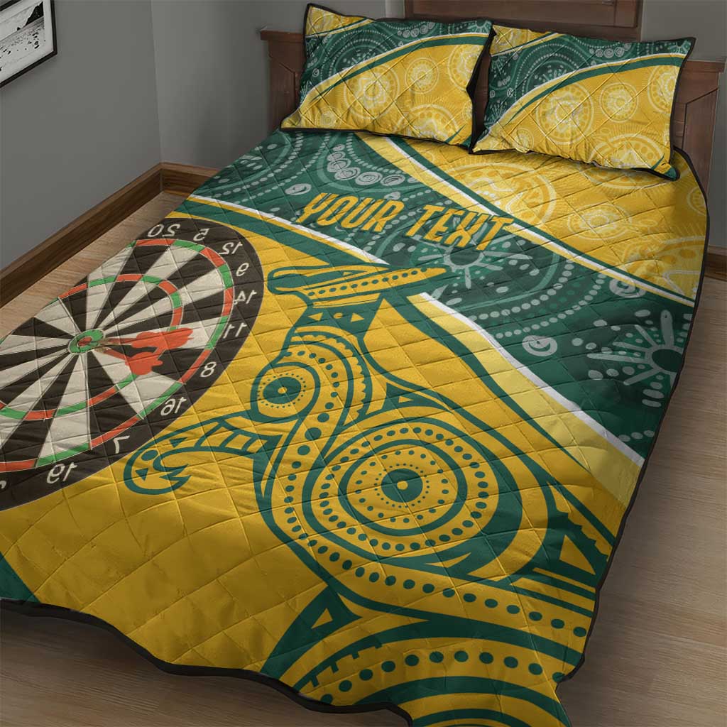 Australia Darts Personalized Indigenous Quilt Bed Set Champion Roos