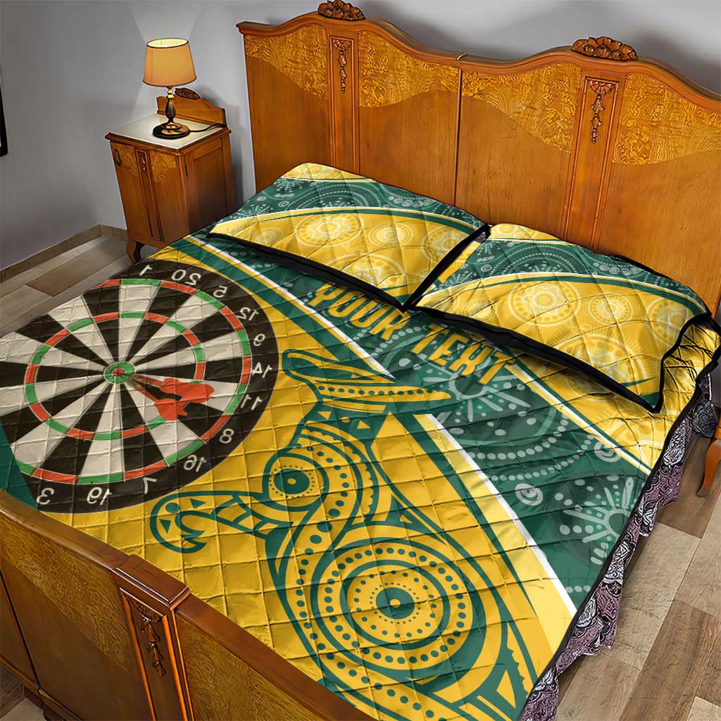 Australia Darts Personalized Indigenous Quilt Bed Set Champion Roos
