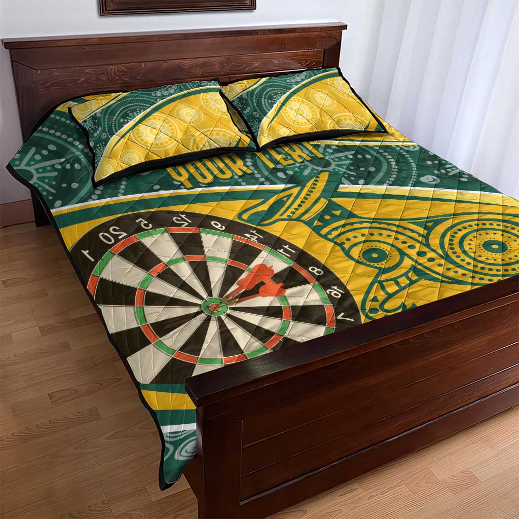 Australia Darts Personalized Indigenous Quilt Bed Set Champion Roos