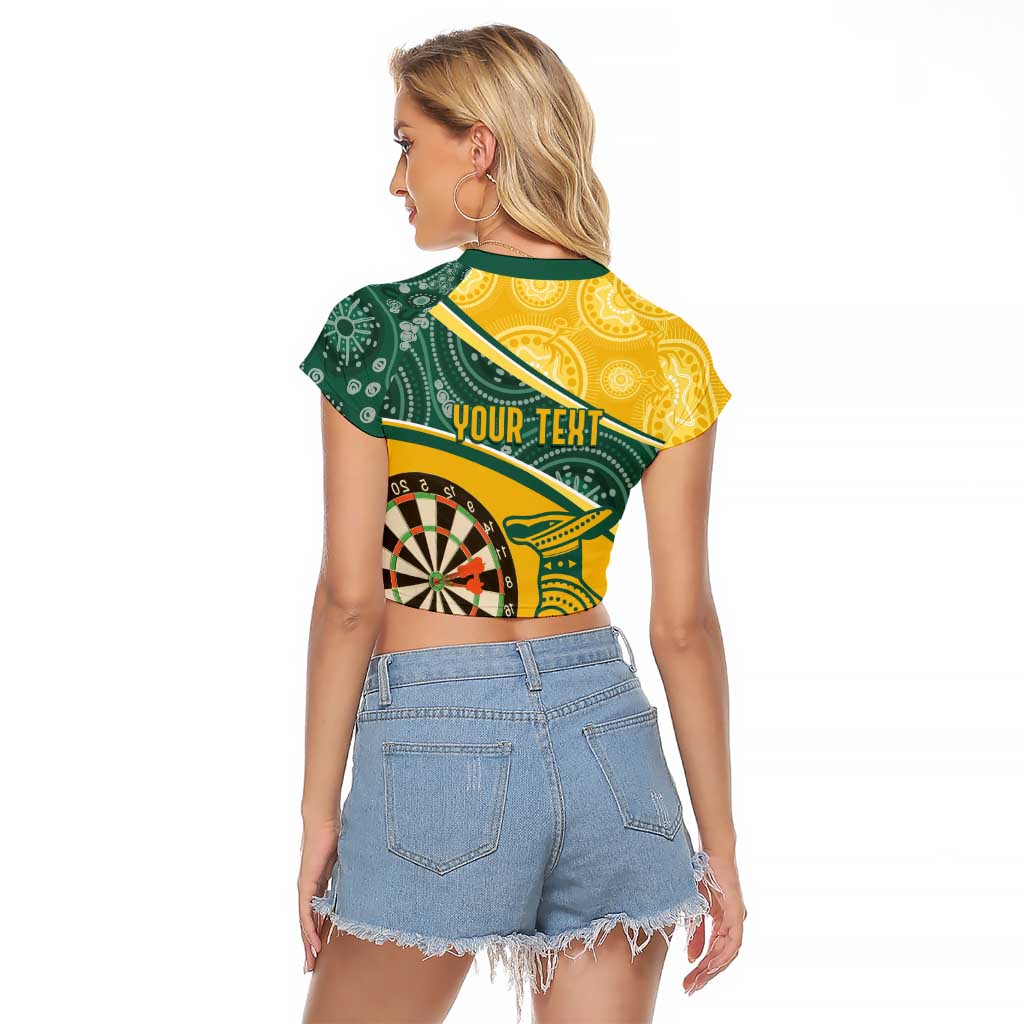 Australia Darts Personalized Indigenous Raglan Cropped T Shirt Champion Roos