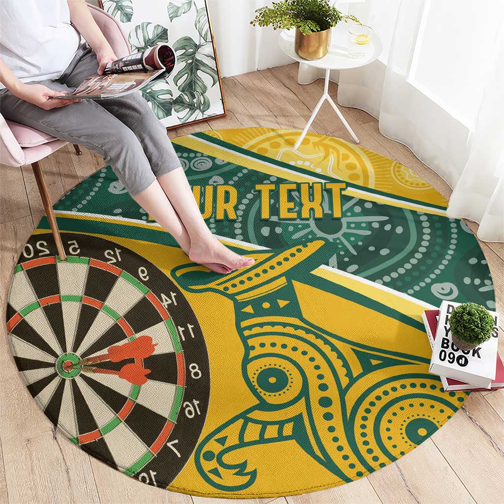 Australia Darts Personalized Indigenous Round Carpet Champion Roos