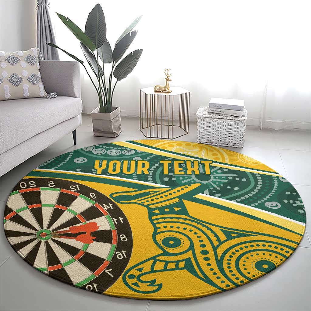 Australia Darts Personalized Indigenous Round Carpet Champion Roos