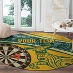 Australia Darts Personalized Indigenous Round Carpet Champion Roos