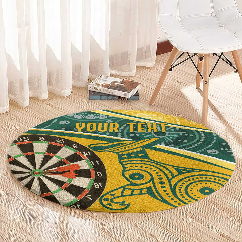 Australia Darts Personalized Indigenous Round Carpet Champion Roos