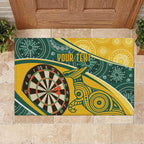 Australia Darts Personalized Indigenous Rubber Doormat Champion Roos