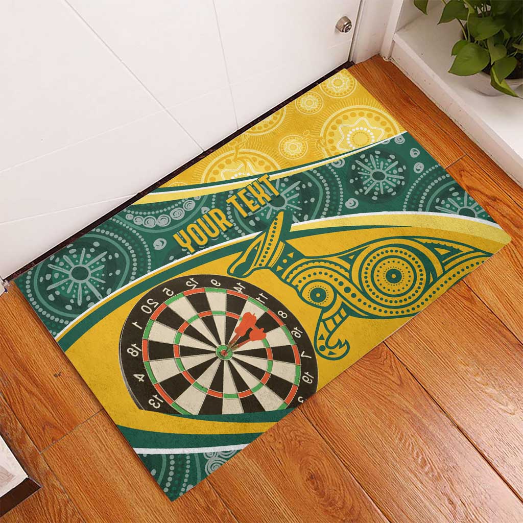 Australia Darts Personalized Indigenous Rubber Doormat Champion Roos