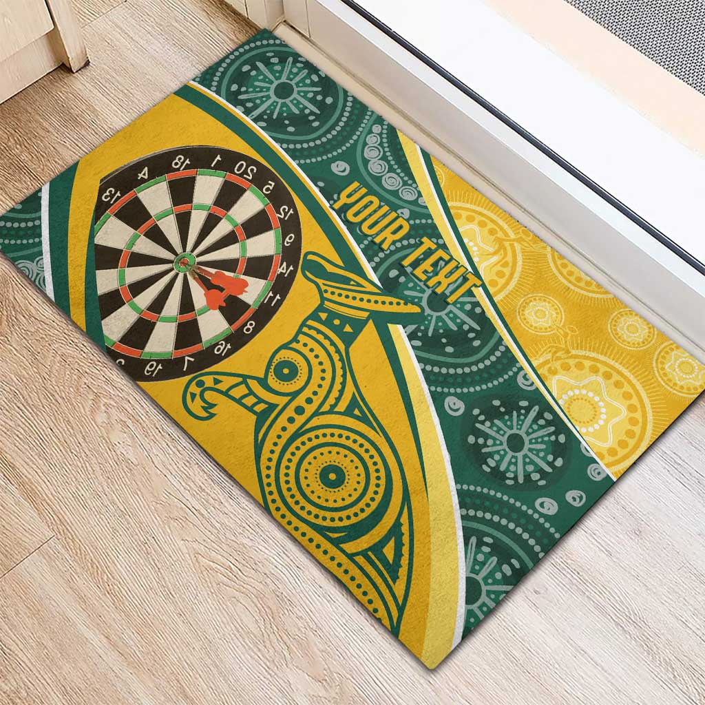 Australia Darts Personalized Indigenous Rubber Doormat Champion Roos