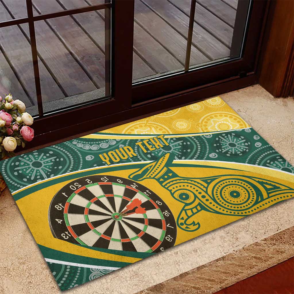 Australia Darts Personalized Indigenous Rubber Doormat Champion Roos