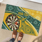 Australia Darts Personalized Indigenous Rubber Doormat Champion Roos