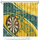 Australia Darts Personalized Indigenous Shower Curtain Champion Roos