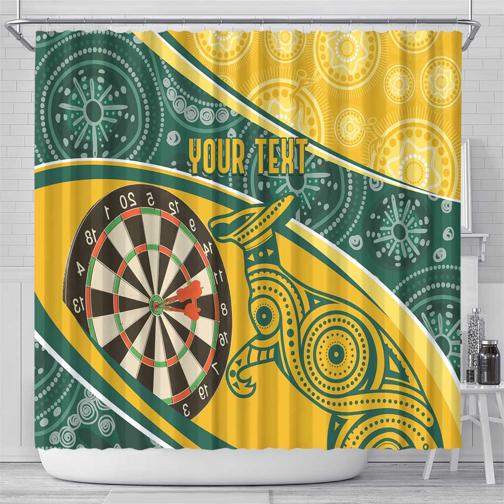 Australia Darts Personalized Indigenous Shower Curtain Champion Roos