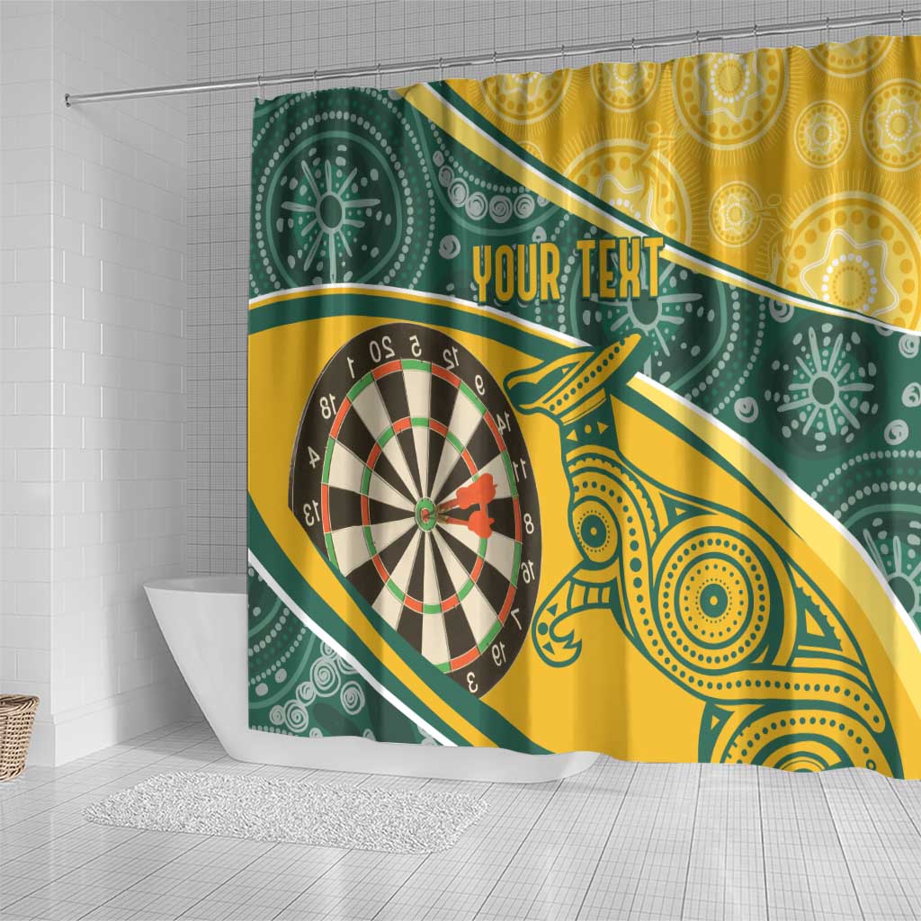 Australia Darts Personalized Indigenous Shower Curtain Champion Roos