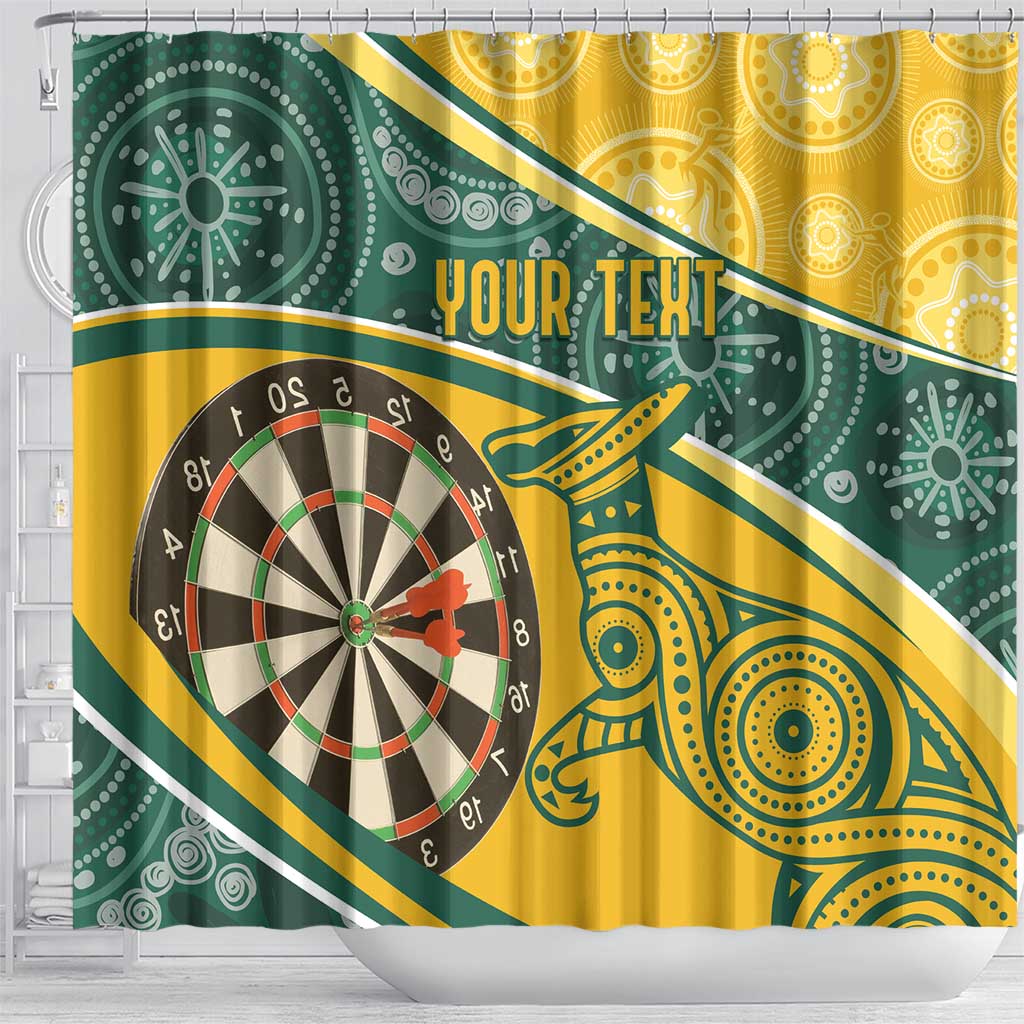 Australia Darts Personalized Indigenous Shower Curtain Champion Roos