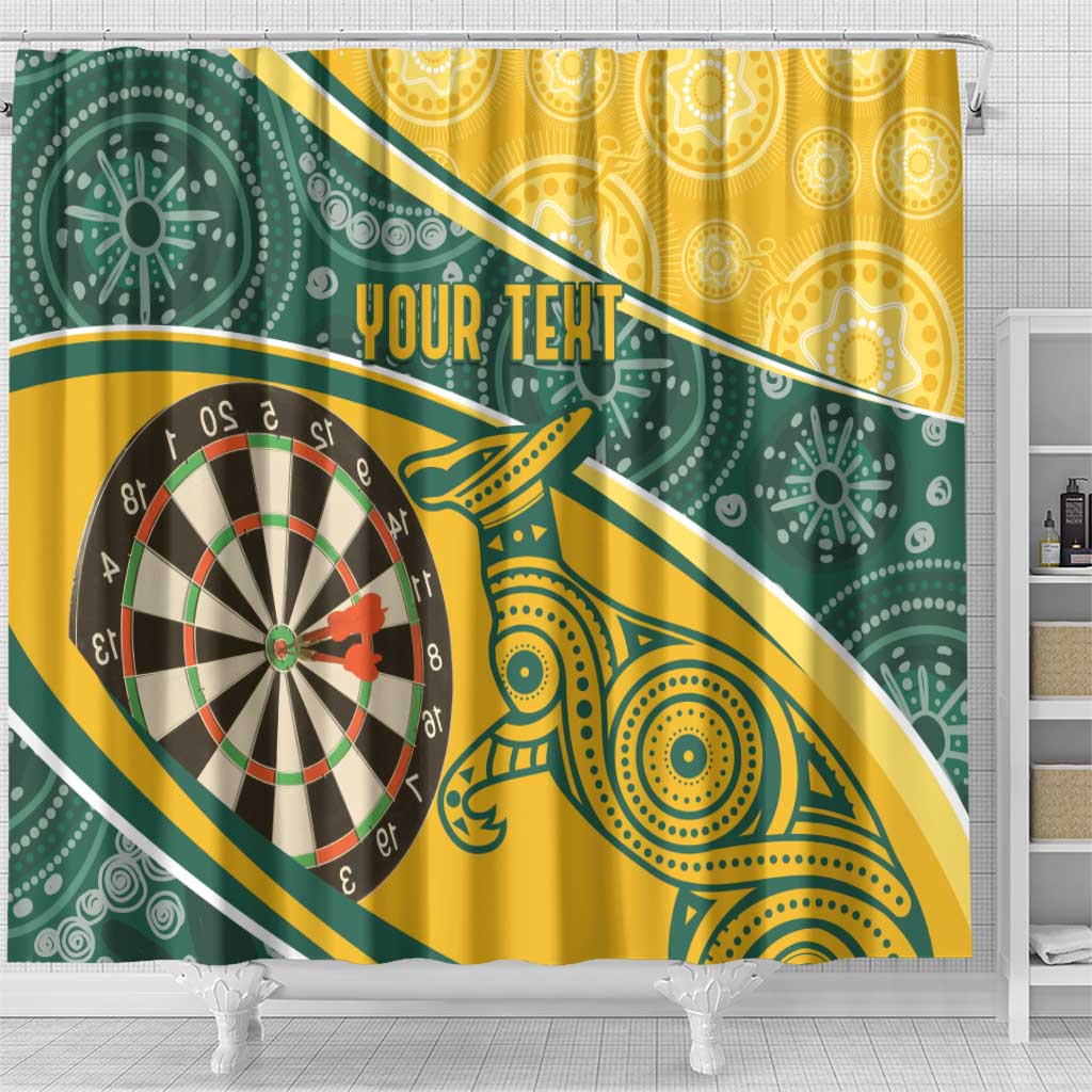 Australia Darts Personalized Indigenous Shower Curtain Champion Roos