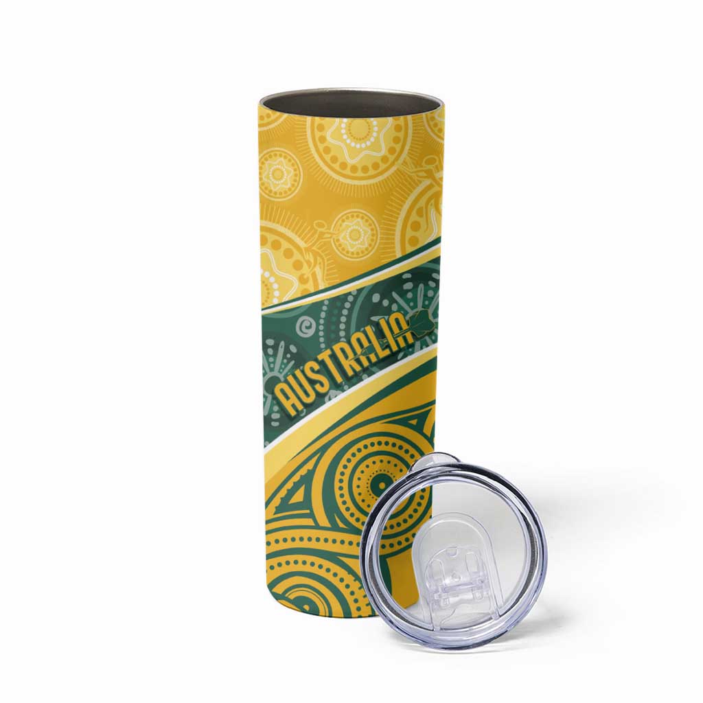 Australia Darts Personalized Indigenous Skinny Tumbler Champion Roos