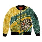 Australia Darts Personalized Indigenous Sleeve Zip Bomber Jacket Champion Roos