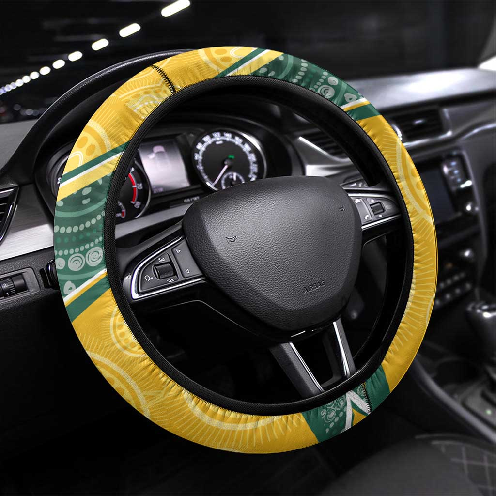 Australia Darts Indigenous Steering Wheel Cover Champion Roos