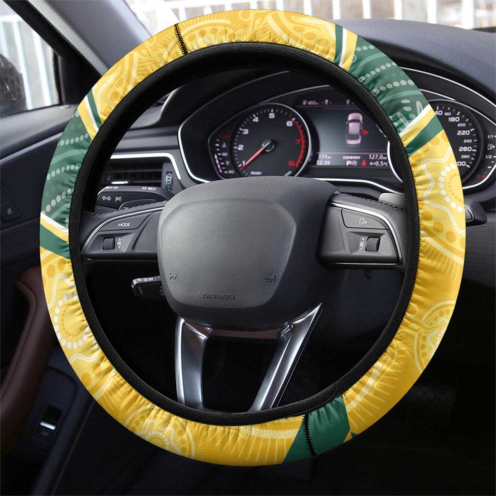 Australia Darts Indigenous Steering Wheel Cover Champion Roos