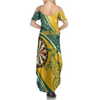 Australia Darts Personalized Indigenous Summer Maxi Dress Champion Roos