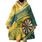 Australia Darts Personalized Indigenous Wearable Blanket Hoodie Champion Roos