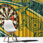 Australia Darts Personalized Indigenous Window Curtain Champion Roos