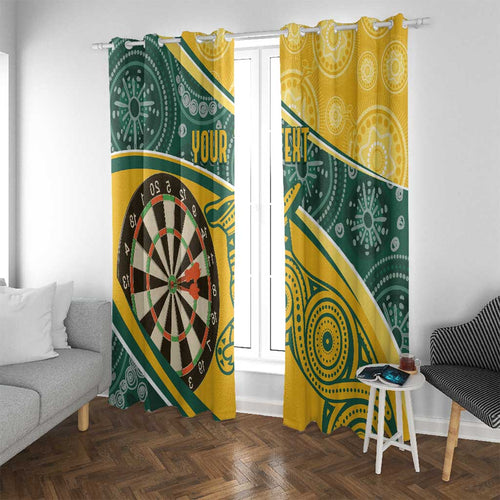 Australia Darts Personalized Indigenous Window Curtain Champion Roos