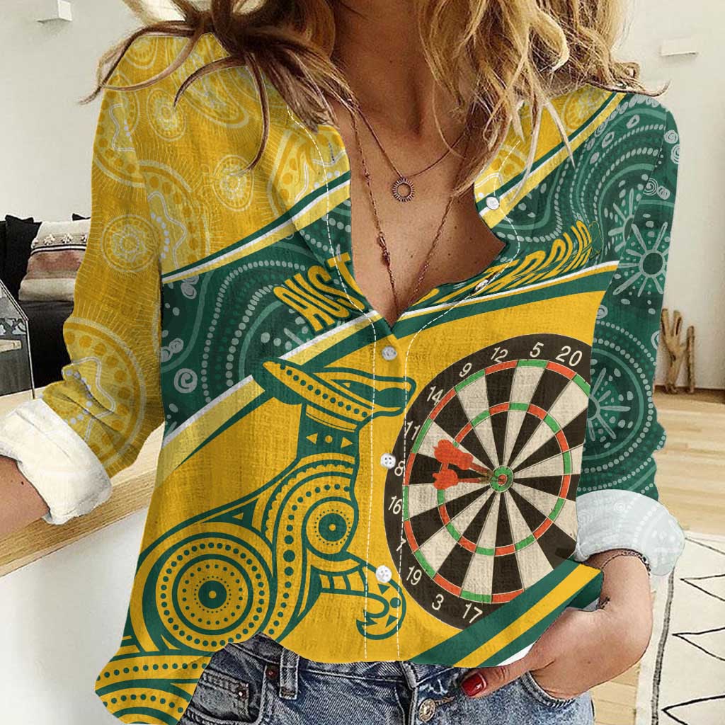 Australia Darts Personalized Indigenous Women Casual Shirt Champion Roos