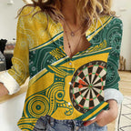 Australia Darts Personalized Indigenous Women Casual Shirt Champion Roos