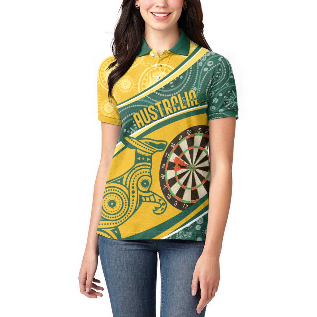 Australia Darts Personalized Indigenous Women Polo Shirt Champion Roos