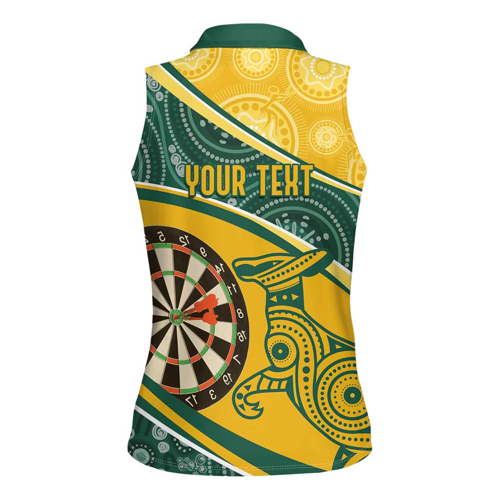 Australia Darts Personalized Indigenous Women Sleeveless Polo Shirt Champion Roos