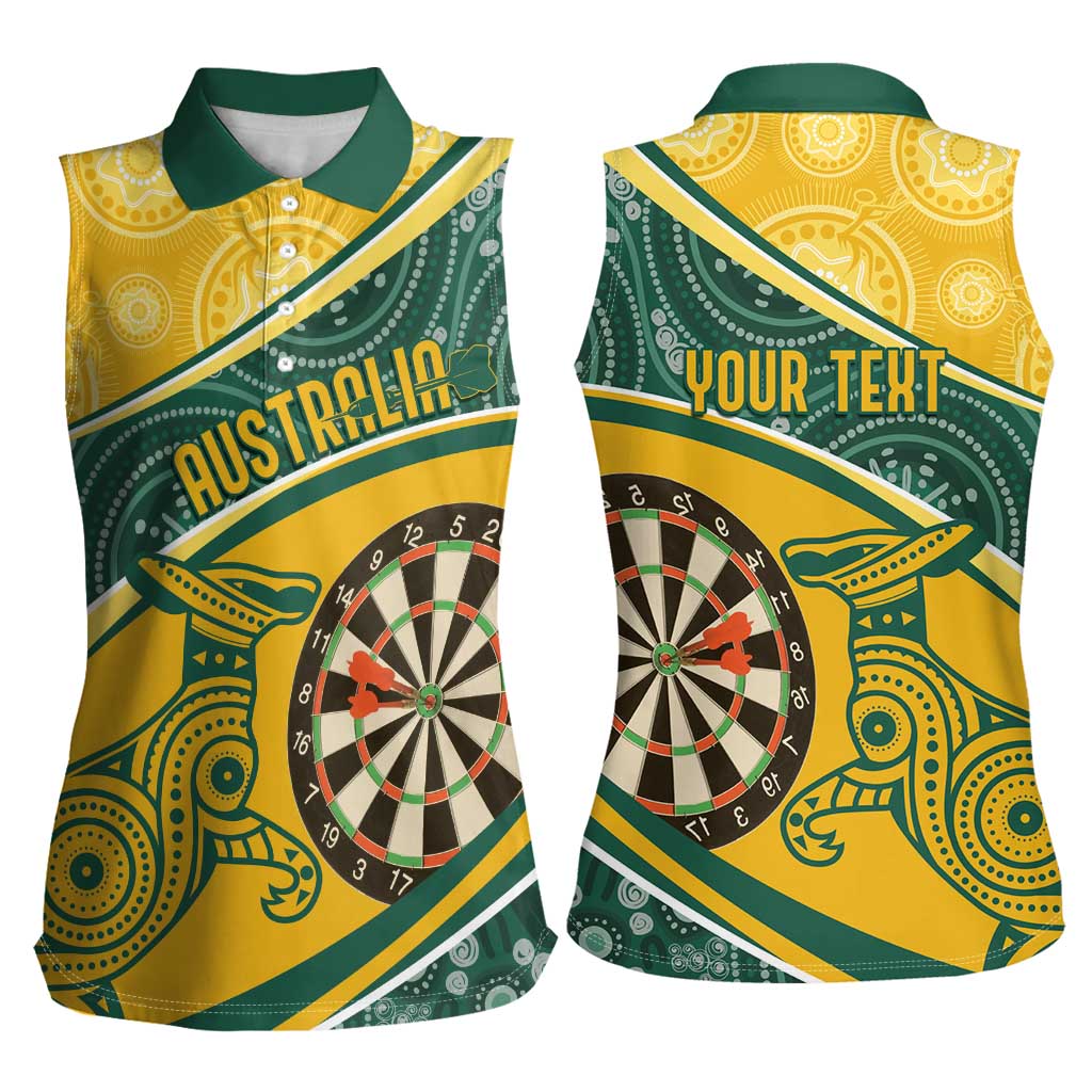 Australia Darts Personalized Indigenous Women Sleeveless Polo Shirt Champion Roos