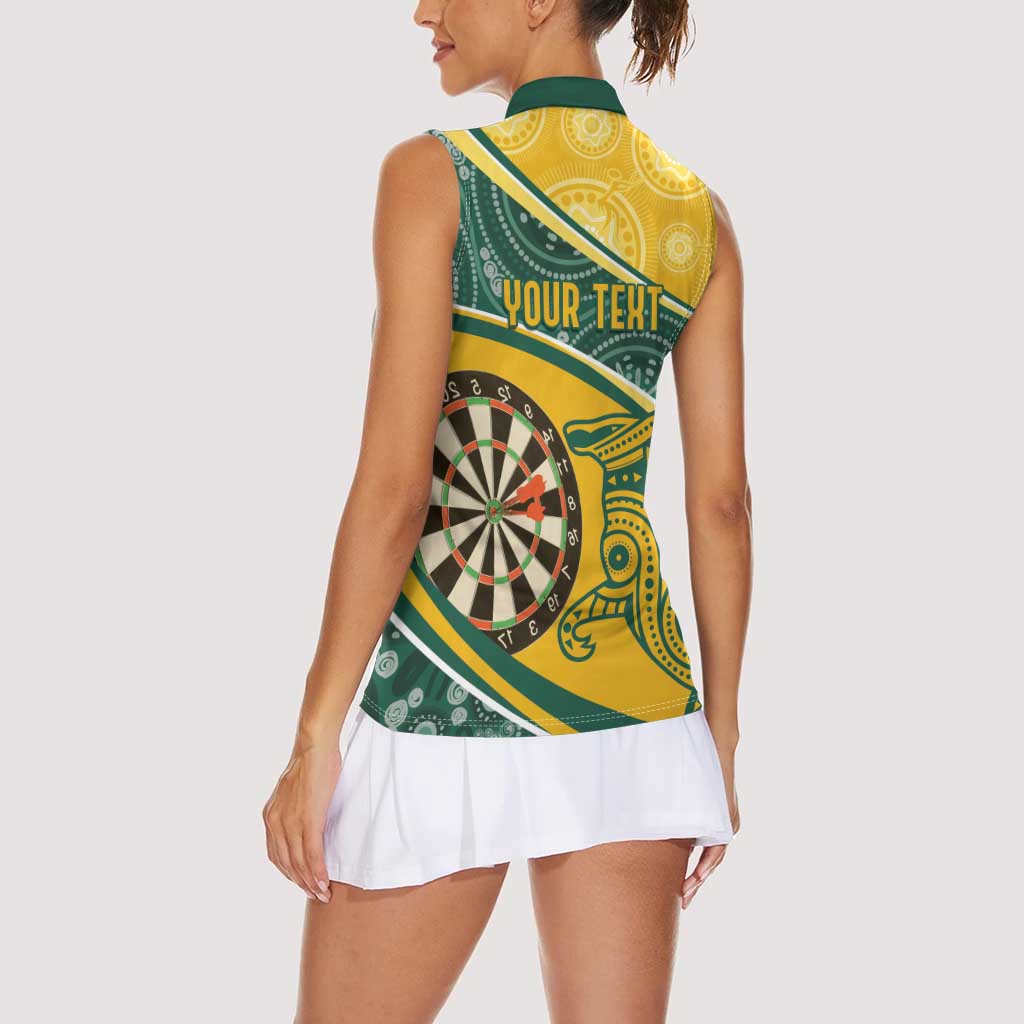 Australia Darts Personalized Indigenous Women Sleeveless Polo Shirt Champion Roos