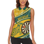 Australia Darts Personalized Indigenous Women Sleeveless Polo Shirt Champion Roos