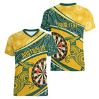 Australia Darts Personalized Indigenous Women V-Neck T-Shirt Champion Roos