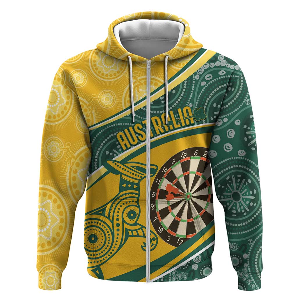 Australia Darts Personalized Indigenous Zip Hoodie Champion Roos