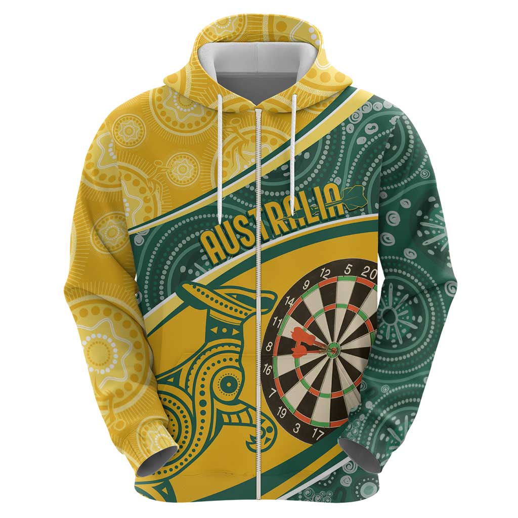 Australia Darts Personalized Indigenous Zip Hoodie Champion Roos