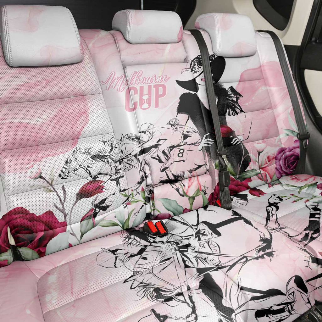 Melbourne Horse Racing Cup Pink Out Derby Back Car Seat Cover - Aussie Hoodie