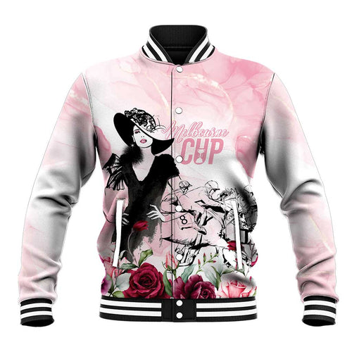 Melbourne Horse Racing Cup Pink Out Derby Baseball Jacket - Aussie Hoodie