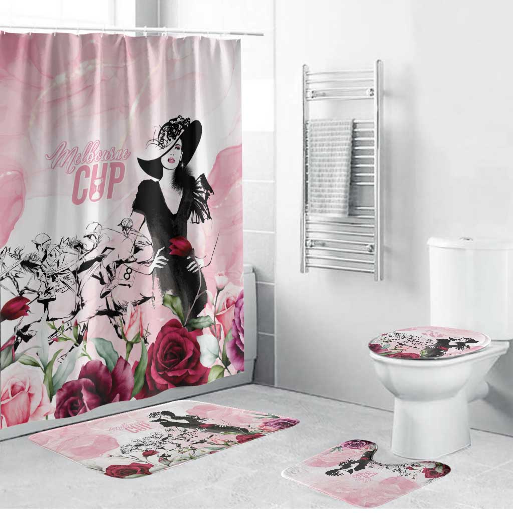 Melbourne Horse Racing Cup Pink Out Derby Bathroom Set - Aussie Hoodie